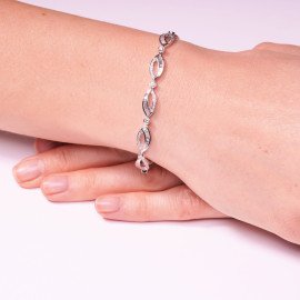 Diamantový náramok z bieleho zlata