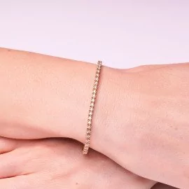 Diamantový tenisový náramok z ružového zlata - Fleur 