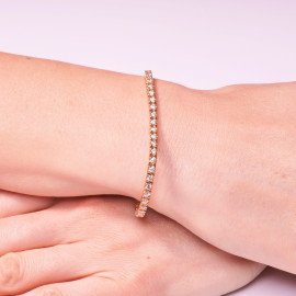 Diamantový tenisový náramok z ružového zlata - Francine