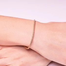 Diamantový tenisový náramok z ružového zlata - France 