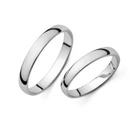 Svadobné obrúčky 3mm z bieleho zlata - Aya