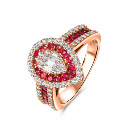 Prsteň s rubínmi a diamantmi - Octavia