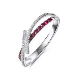 Diamantový prsteň s rubínom z 18k bieleho zlata