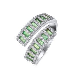 Diamantový prsteň so smaragdom z 18k bieleho zlata