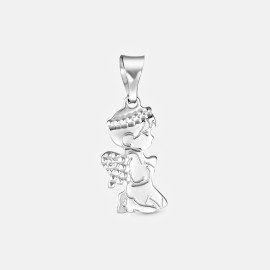 Prívesok anjelik z bieleho zlata 