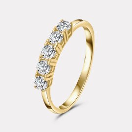 Prsteň so zirkónmi zo žltého zlata