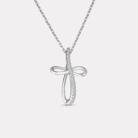 Náhrdelník krížik s diamantmi