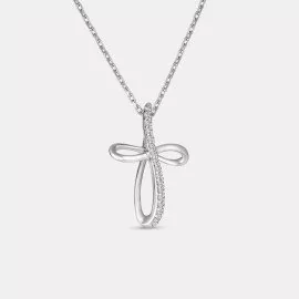 Náhrdelník krížik s diamantmi 