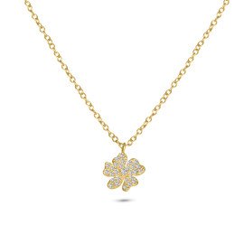 Náhrdelník s kvetinovým príveskom a čírymi zirkónmi