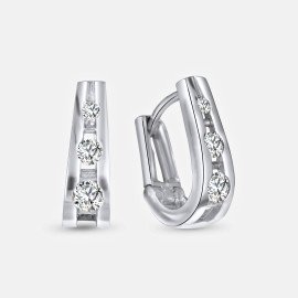 Náušnice z bieleho zlata so zirkónmi