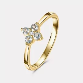 Zlatý prsteň s topásmi a diamantom