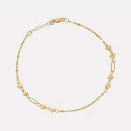 Náramok na nohu s hladkými srdiečkami