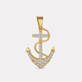 Prívesok zo žltého zlata v tvare kotvy - Aubrie