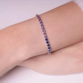 Náramok z bieleho zlata so zirkónmi - Nova