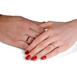 Svadobné obrúčky 3mm z ružového zlata so zirkónmi - Zephyrine