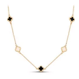 Náhrdelník štvorlístok s ónyxom