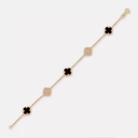 Náramok v tvare štvorlístka s ónyxom - Mery 