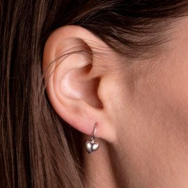 Náušnice z bieleho zlata v tvare srdiečka - Veradisia