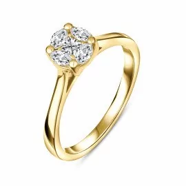 Briliantový zásnubný prsteň zo žltého zlata - Ellowyn