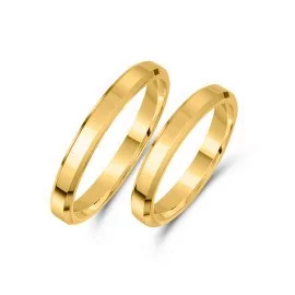 Svadobné obrúčky 3mm zo žltého zlata - Quinara
