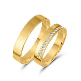Svadobné obrúčky 4mm zo žltého zlata - Euphemia