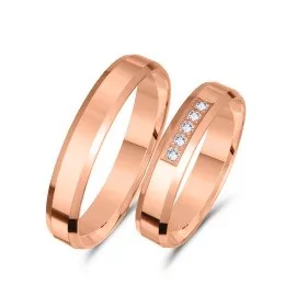 Svadobné obrúčky 4mm z ružového zlata - Odalys