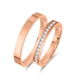 Svadobné obrúčky 3mm z ružového zlata - Calypso