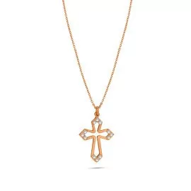 Diamantový náhrdelník z ružového zlata s krížikom - Juliette