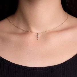 Diamantový náhrdelník z ružového zlata - Larissa 