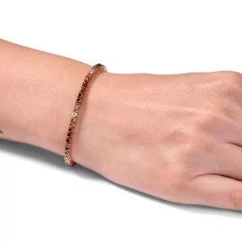 Diamantový tenisový náramok z ružového zlata - Amaranta