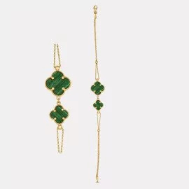 Náramok v tvare štvorlístka s malachitom - Zoe