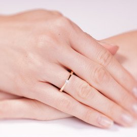 Diamantový zásnubný prsteň zo žltého zlata - Vivian