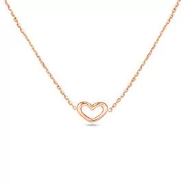 Náhrdelník z ružového zlata v tvare srdiečka - Gabriella