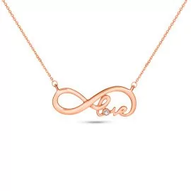 Diamantový náhrdelník v tvare nekonečno z ružového zlata - Ariana
