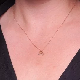 Diamantový náhrdelník v tvare slimáka z 18k ružového zlata - Adeline