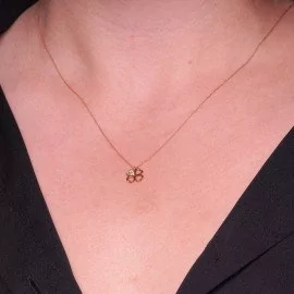 Náhrdelník srdcový štvorlístok s diamantmi - Isabella