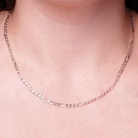 Retiazka Figaro z bieleho zlata