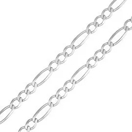 Retiazka Figaro z bieleho zlata