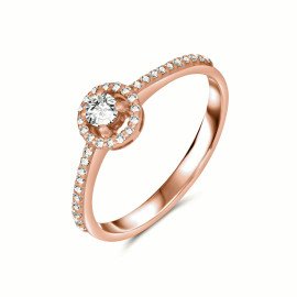 Zásnubný diamantový prsteň z ružového zlata - Paisley