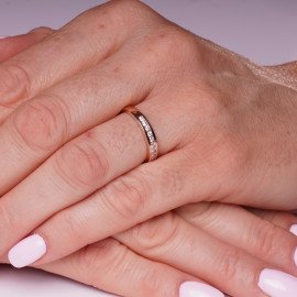 Diamantový prsteň z ružového zlata - Cora