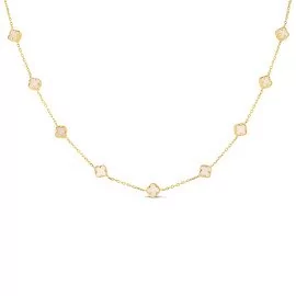 Náhrdelník štvorlístok s keramikou