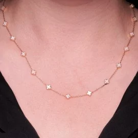 Náhrdelník štvorlístok s keramikou