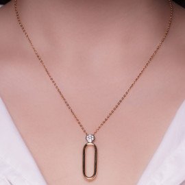 Náhrdelník zo žltého zlata so zirkónmi