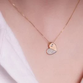 Náhrdelník srdce so zirkónmi - Everleigh