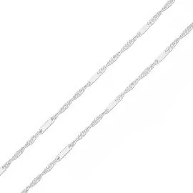 Retiazka singapur z bieleho zlata - Melody