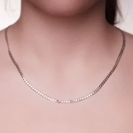 Retiazka pancier z bieleho zlata - Katherine