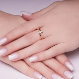 Zásnubný prsteň z ružového zlata so zirkónom - Adalynn