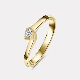 Zásnubný prsteň z 18K zlata s diamantom