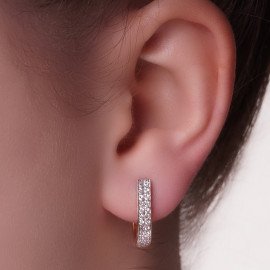 Náušnice zo žltého zlata so zirkónmi - Anabela