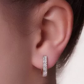 Náušnice zo žltého zlata so zirkónmi - Anabela